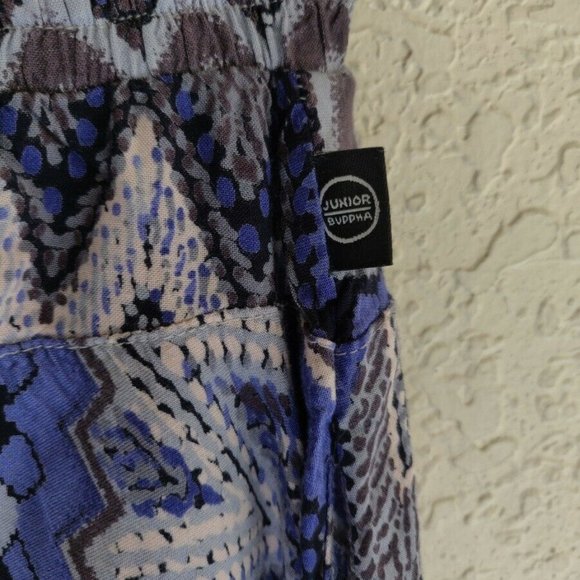 Junior Buddha Pants Savannah Harem Drop Blue Zags - Picture 8 of 8